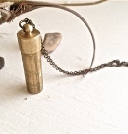 "Capsule" Brass Canister Pendant Necklace