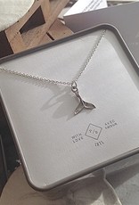 "Keiko" Whale Charm Pendant Necklace in Sterling Silver