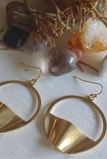 "Pneuma" Abstract Hoop Earring in Brass