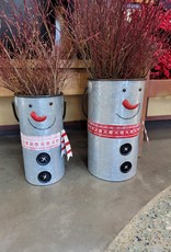 Metal Snowman Bucket - Set of 2