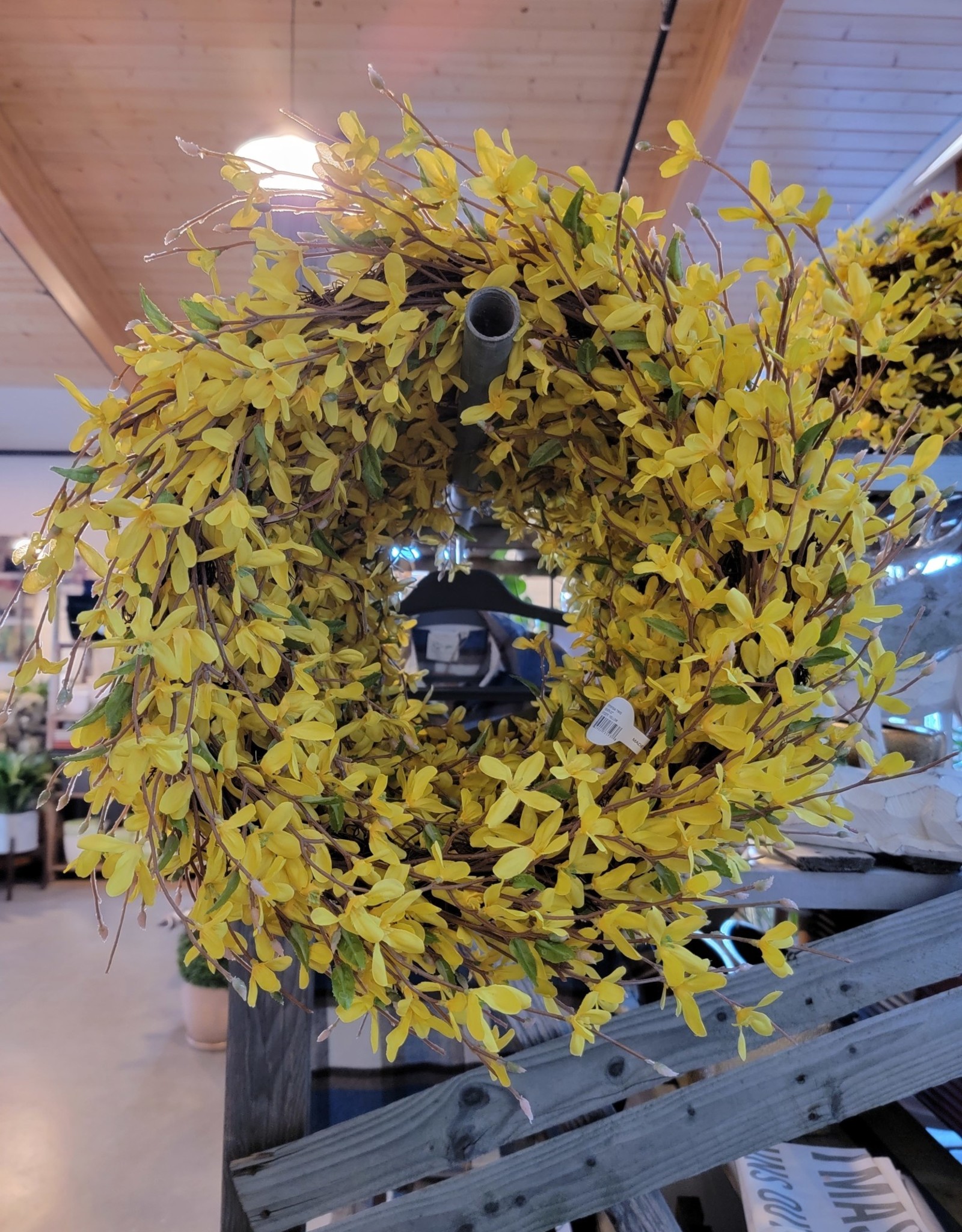 Forsythia Wreath 22 inch - Artificial