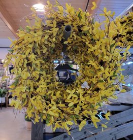 Forsythia Wreath 22 inch - Artificial