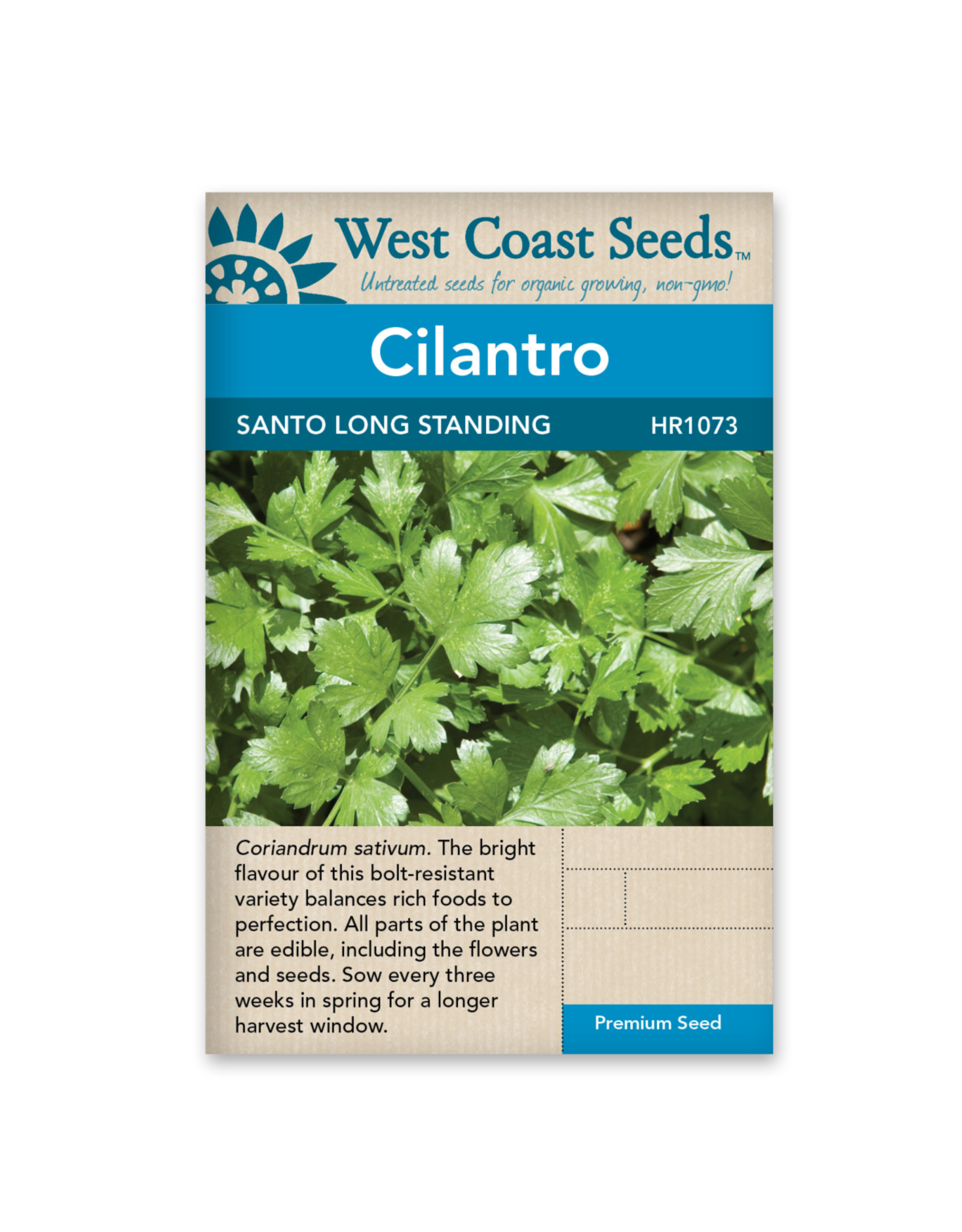 West Coast Seeds Cilantro - Santo Long Standing