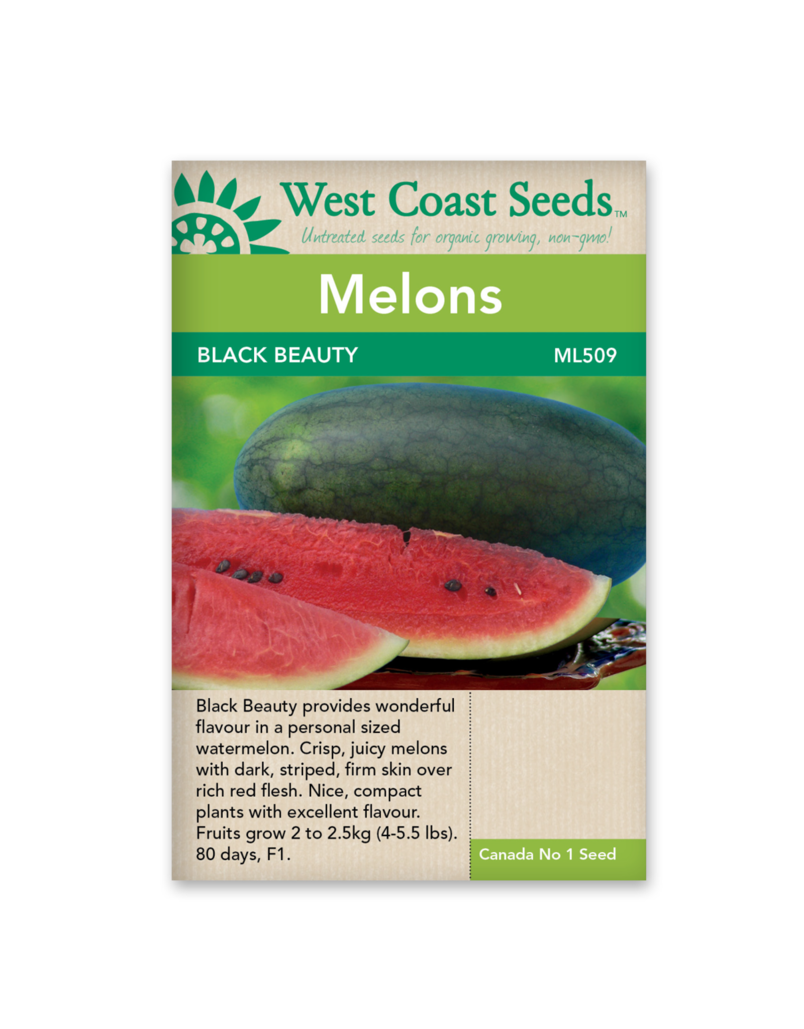 West Coast Seeds Black Beauty Mini Watermelon F1