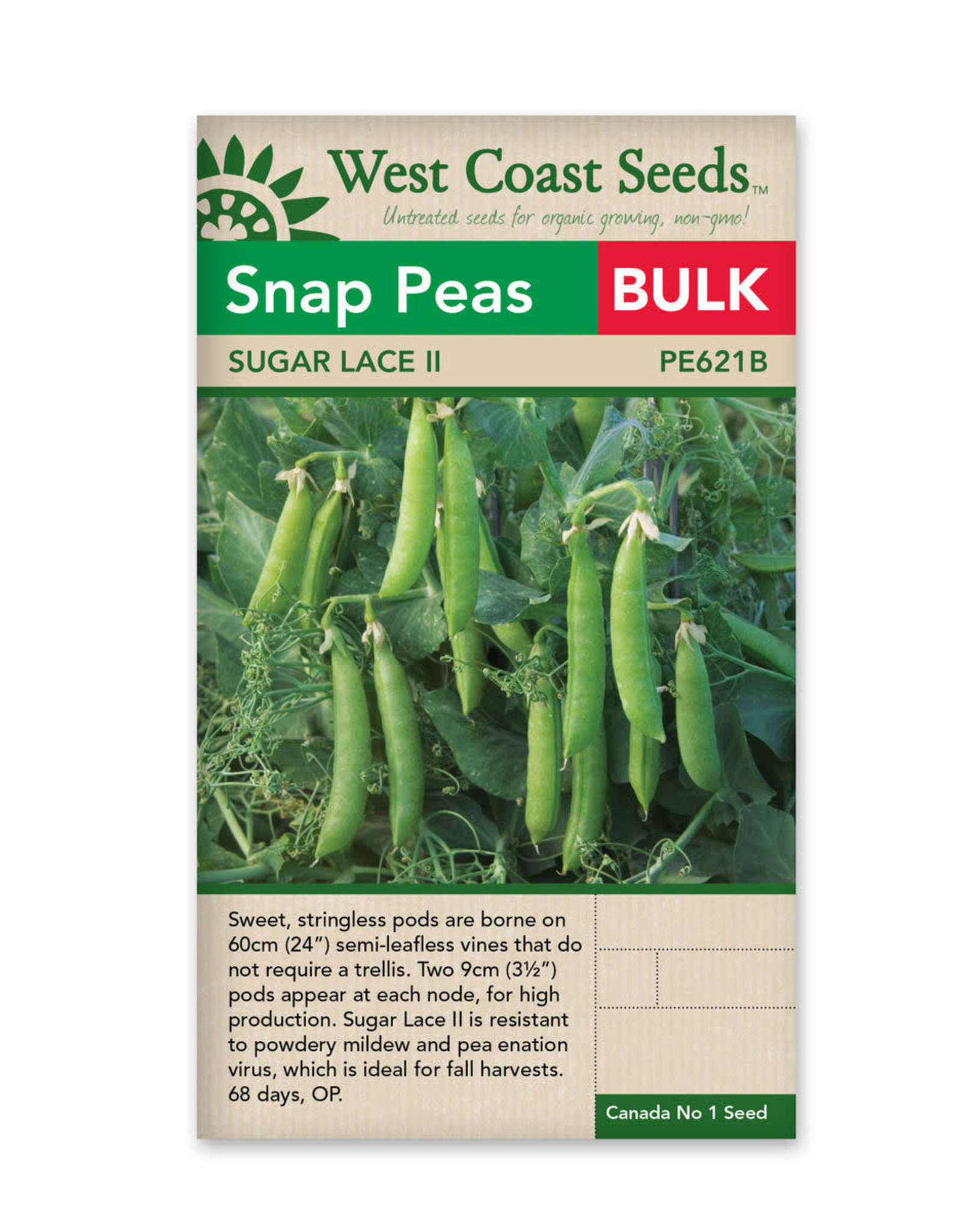 West Coast Seeds Peas - Sugar Lace II