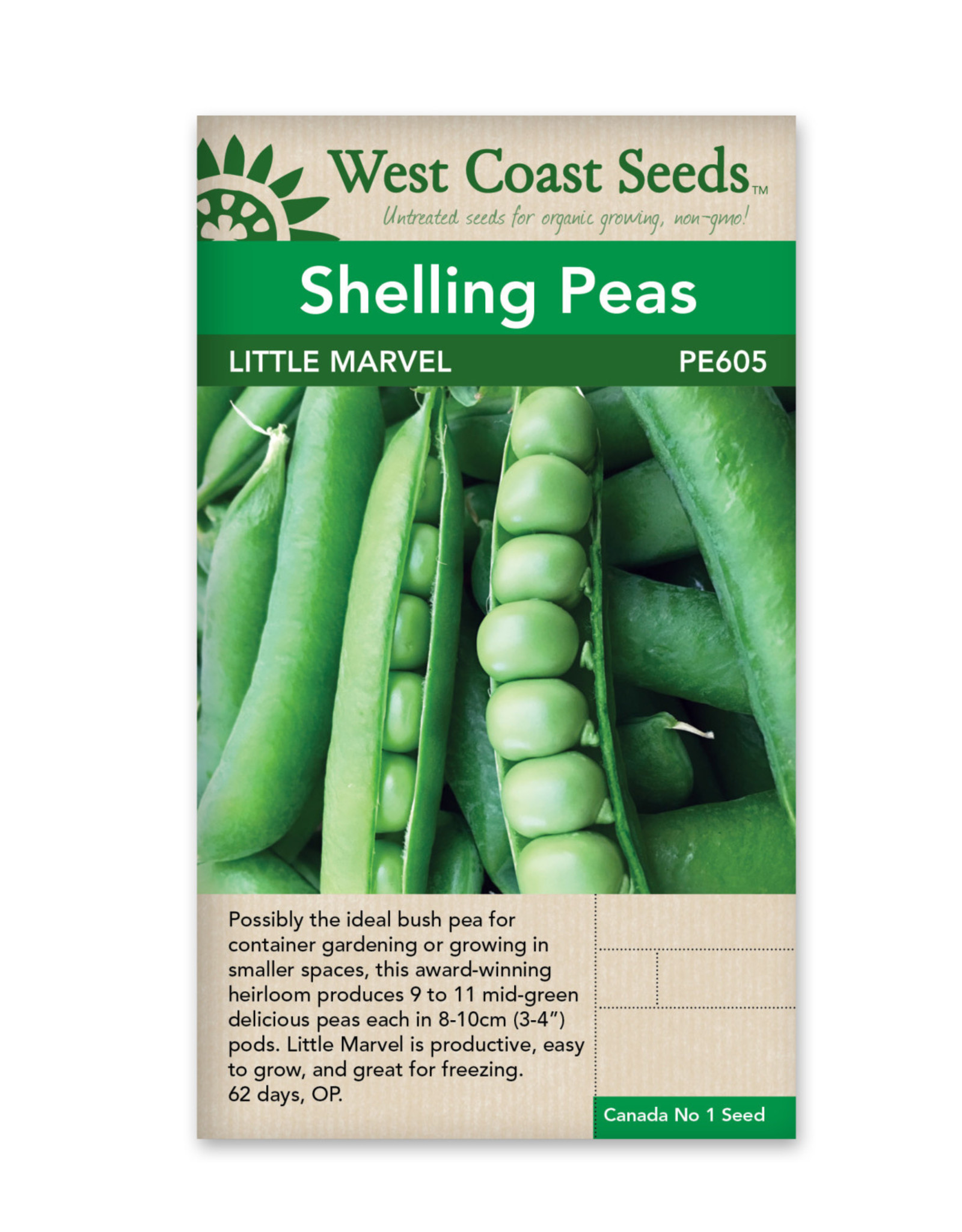 West Coast Seeds Shelling Peas - Little Marvel