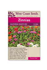 West Coast Seeds Zinnias - California Giants Mix