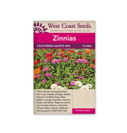 West Coast Seeds Zinnias - California Giants Mix