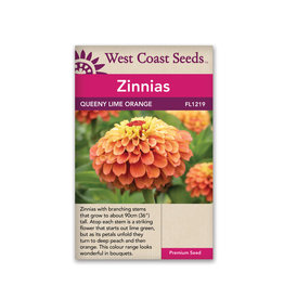 West Coast Seeds Zinnias - Queeny Lime Orange