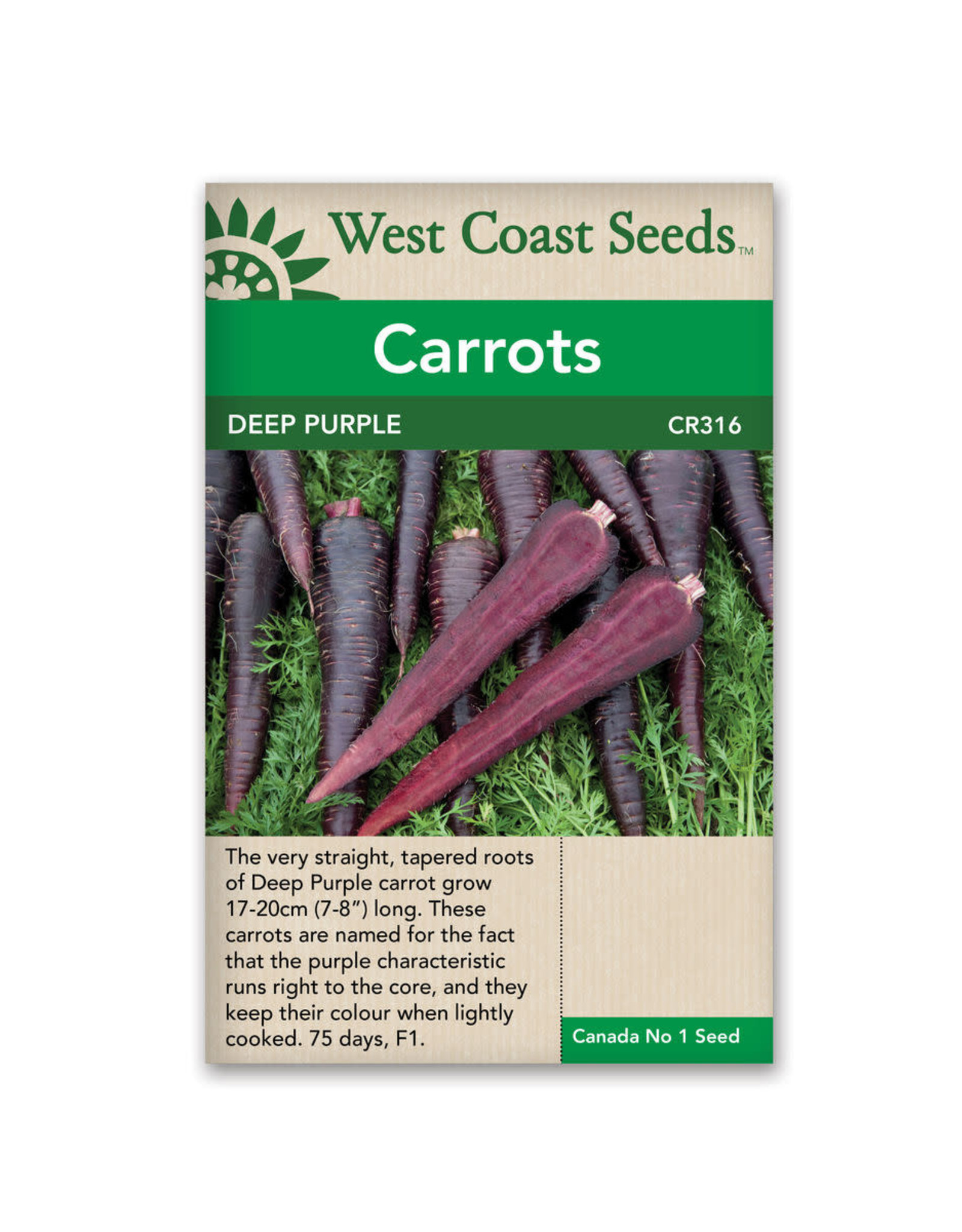 West Coast Seeds Carrots - Deep Purple F1 Coated