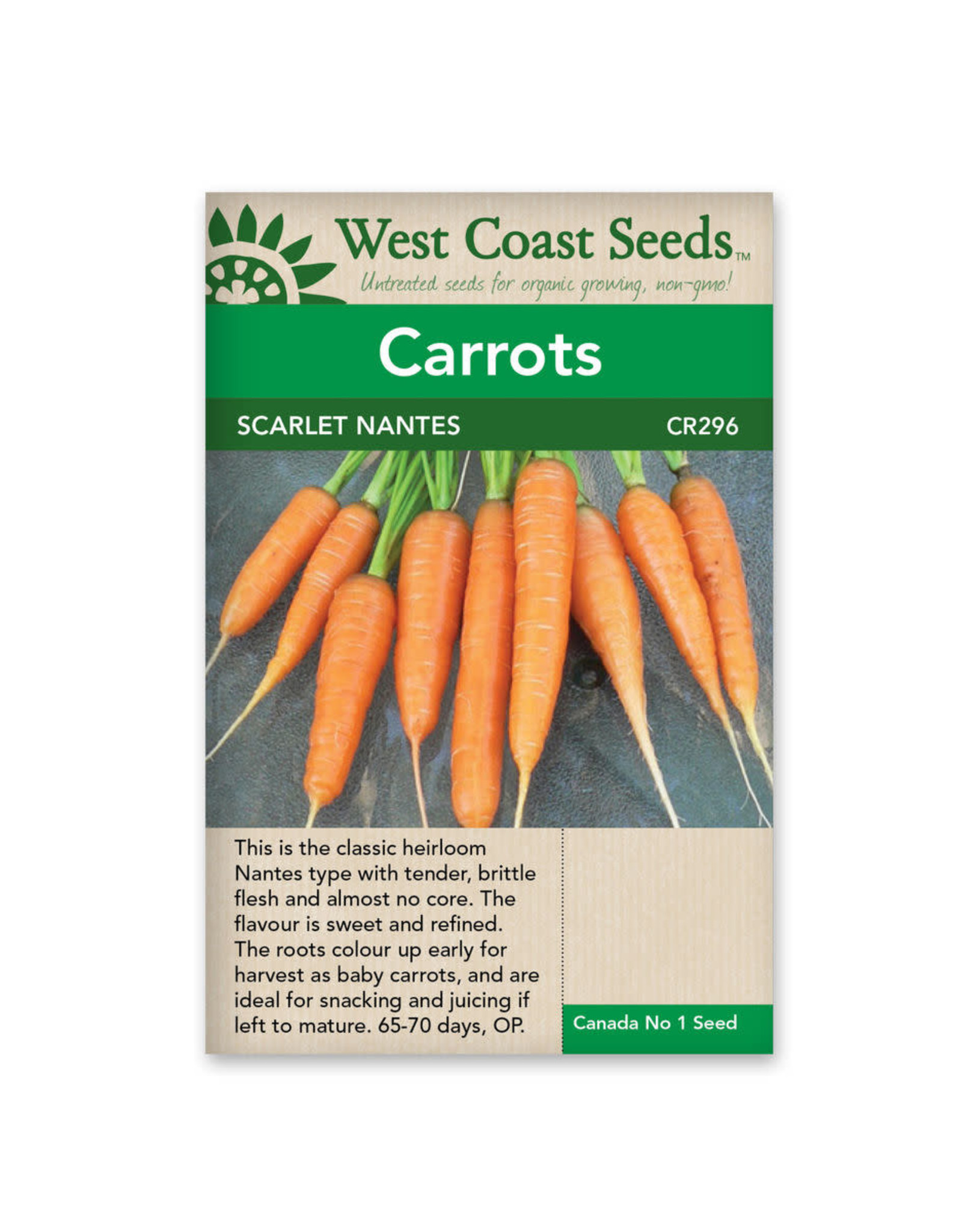 West Coast Seeds Carrots - Scarlet Nantes