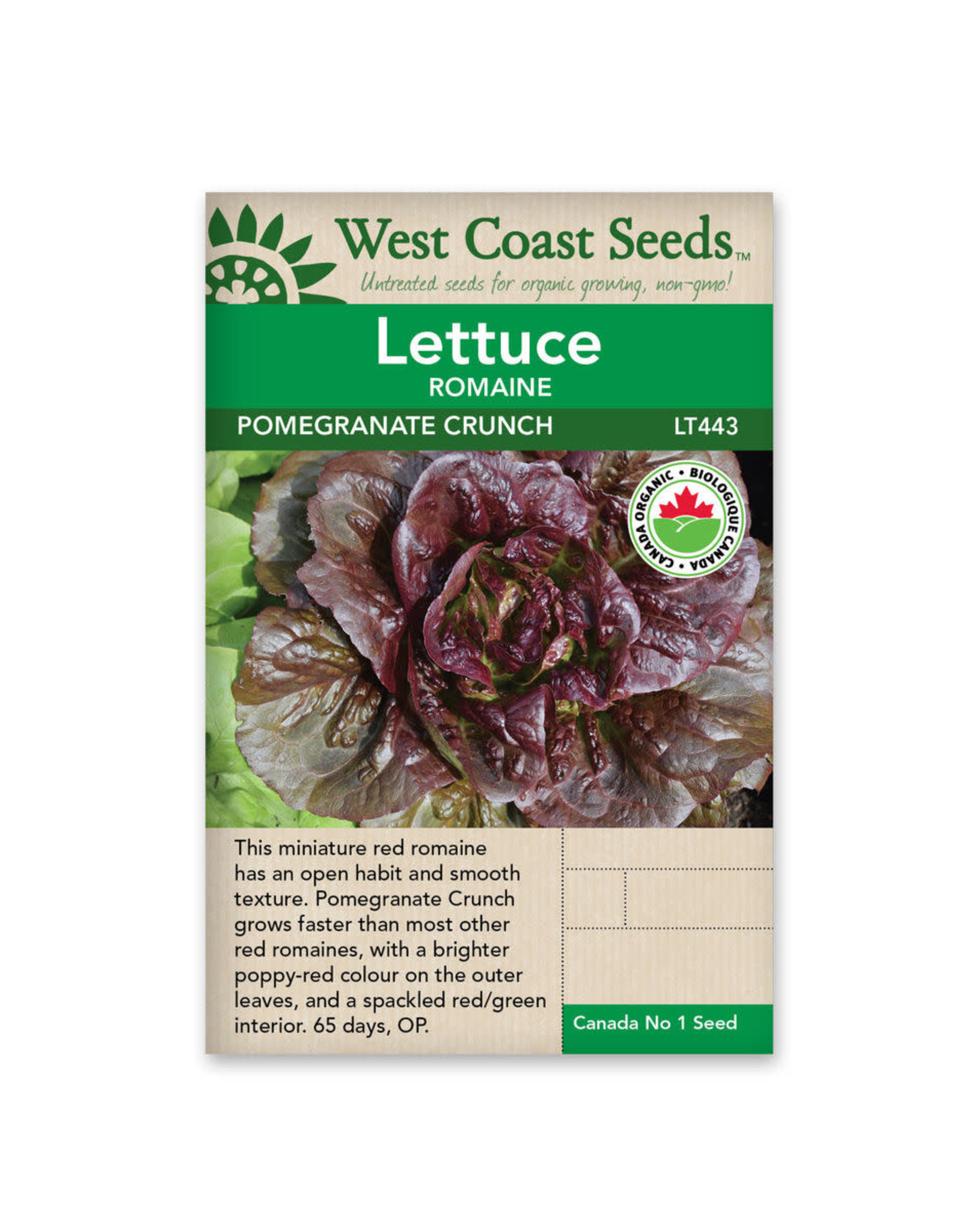 West Coast Seeds Lettuce - Pomegranate Crunch Pelleted Organic
