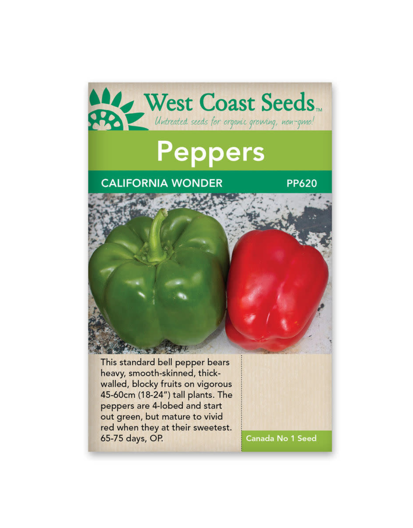 West Coast Seeds Peppers-Sweet - California Wonder 300