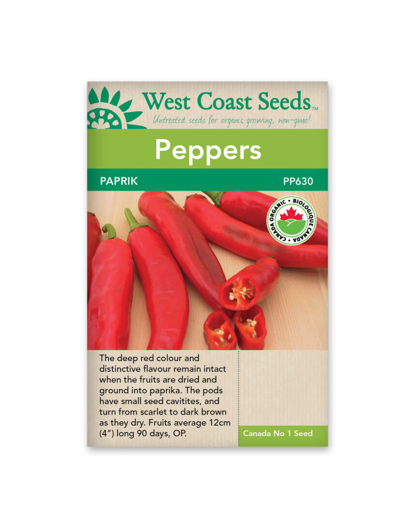 West Coast Seeds Paprik Certified Organic