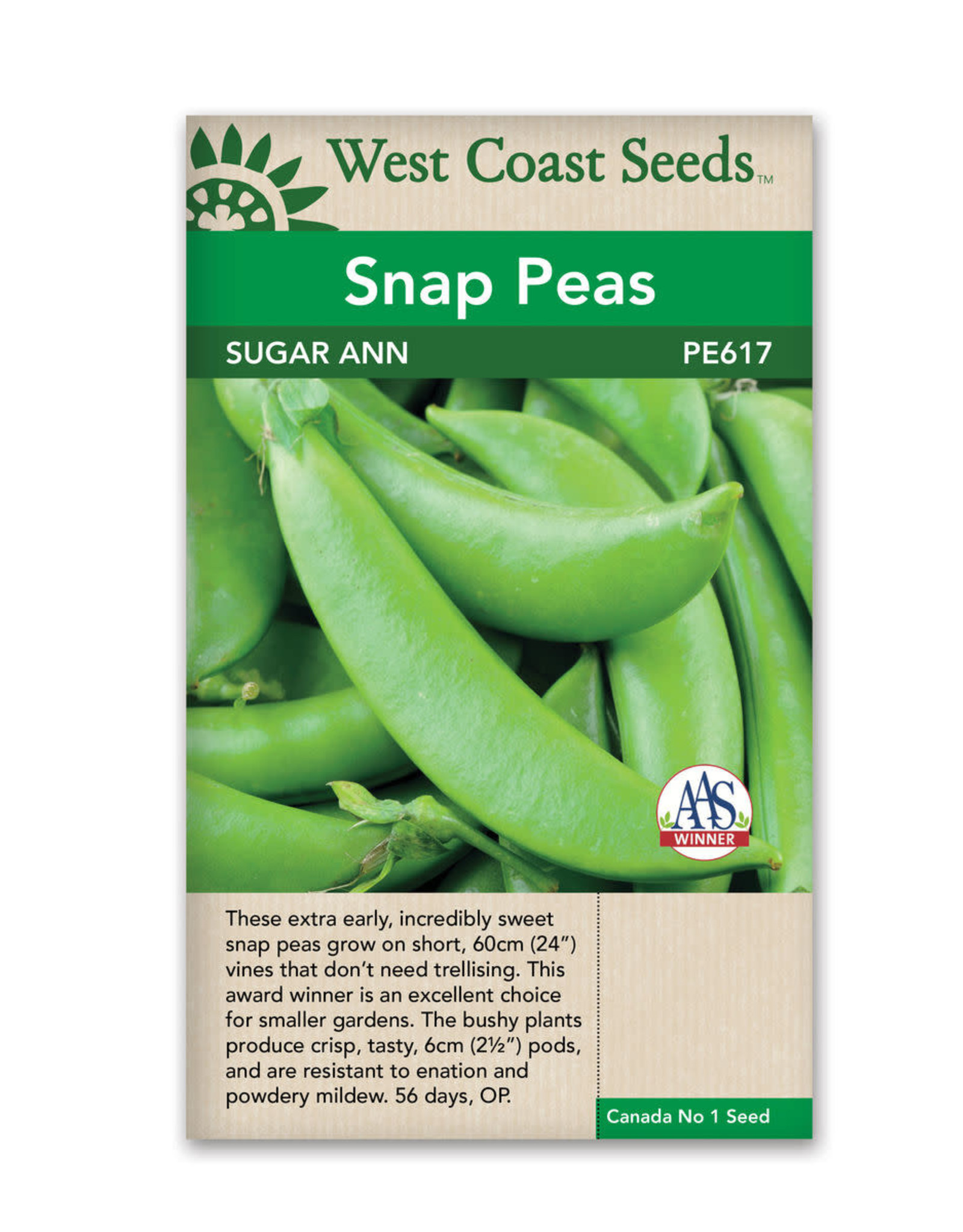 West Coast Seeds Snap Peas - Sugar Ann