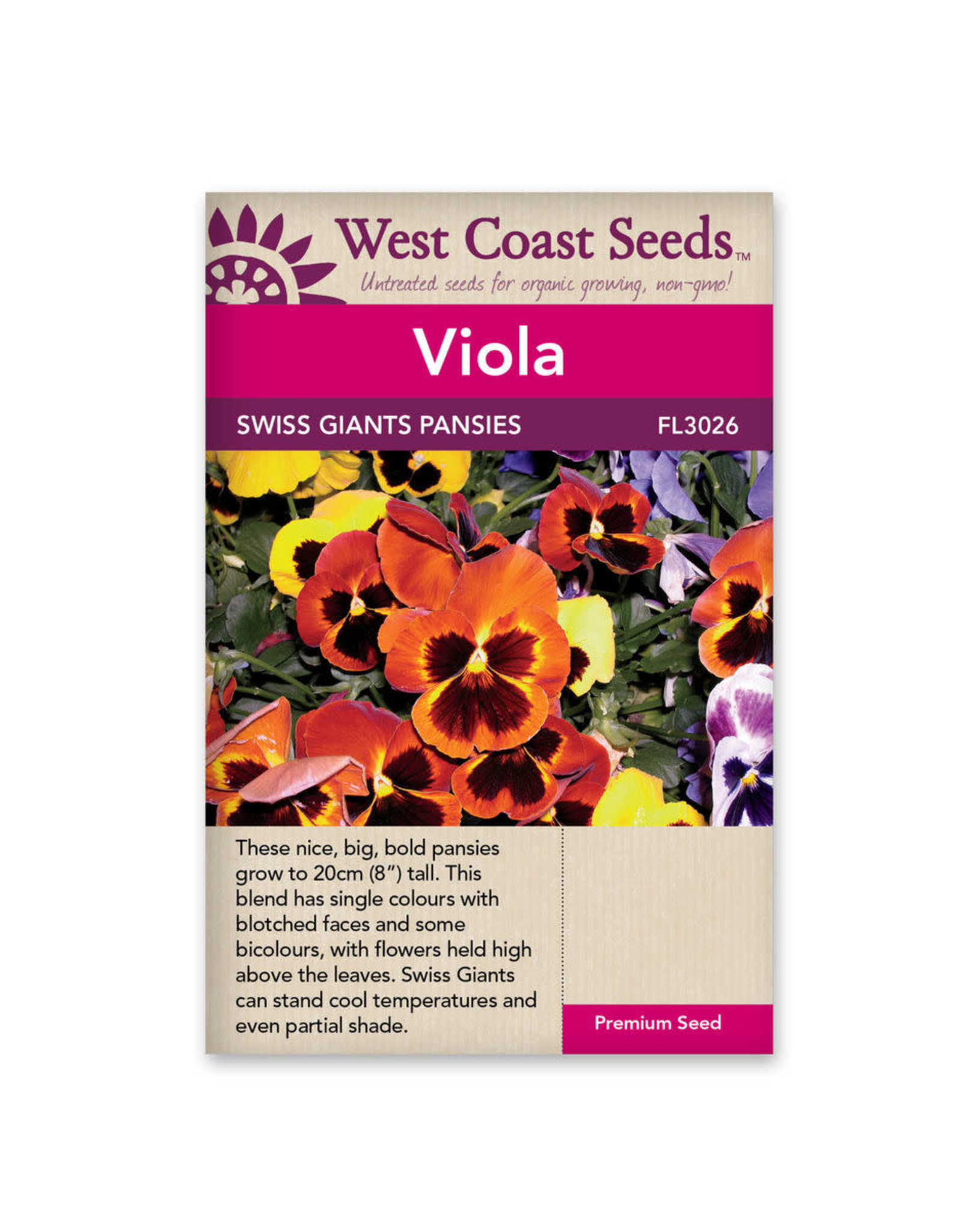 West Coast Seeds Pansies & Violas - Swiss Giants Mix