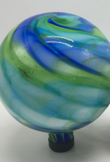 10 inch Gazing Ball Mosaic Glass Green Mouth Blown