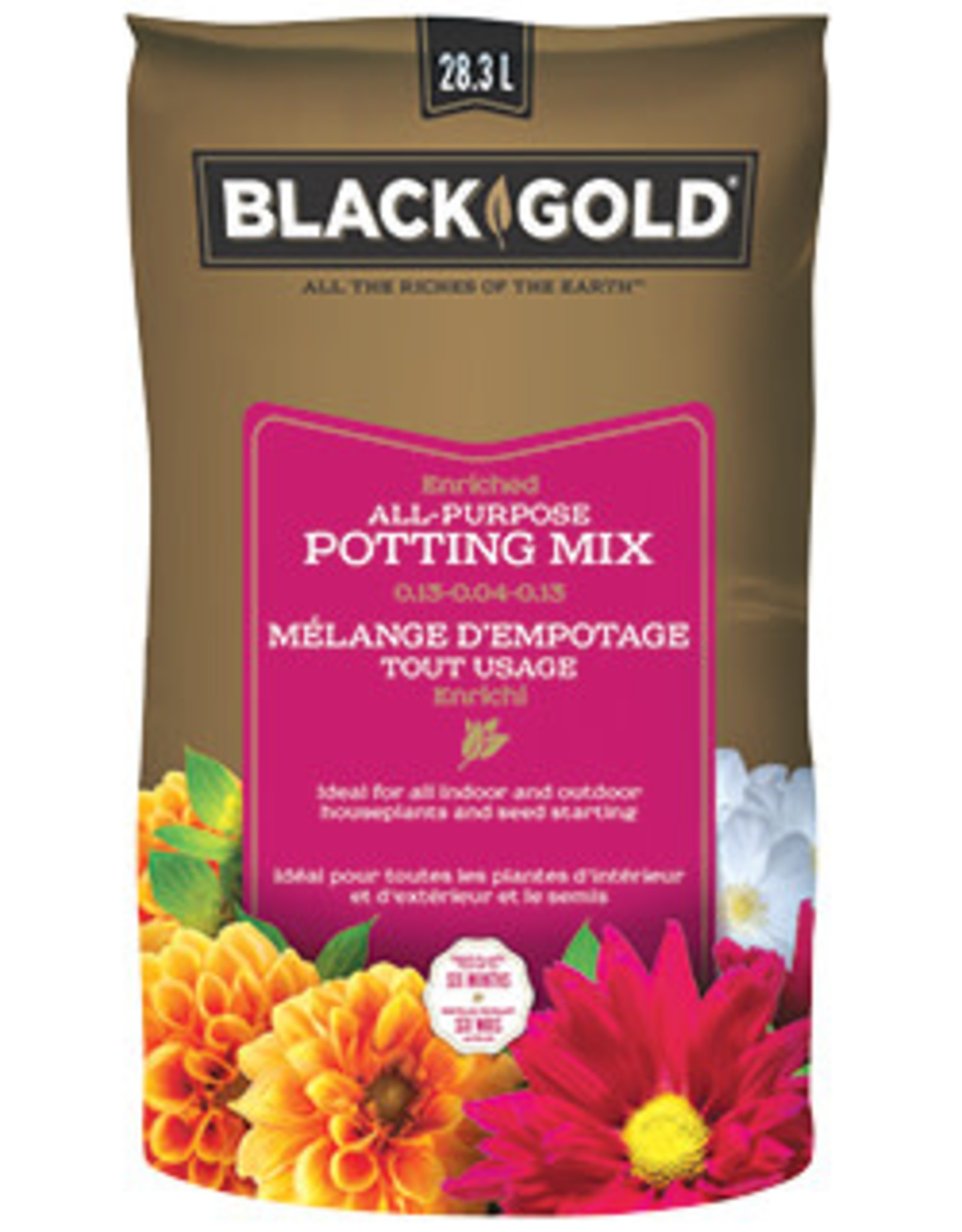 Sun Gro Horticulture Canada Black Gold Enriched All Purpose Potting Mix 12L