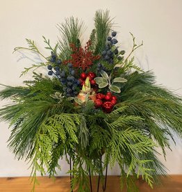 Wax Amaryllis Glass Vase  With Greenery-         Saturday November 19 - 1:00pm -         Seat Reservation