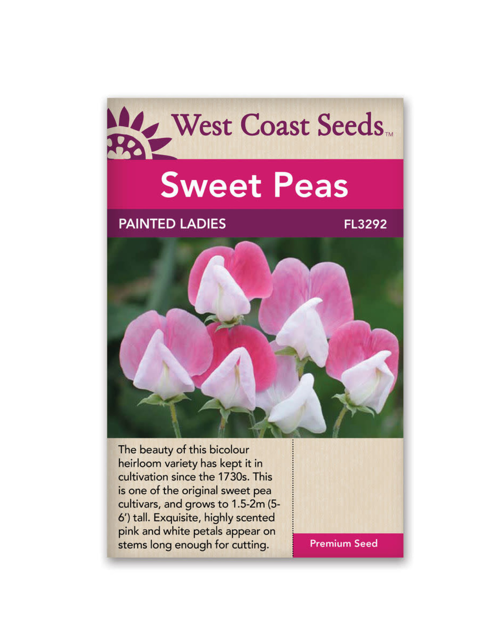 West Coast Seeds Sweet Pea - Painted Lady