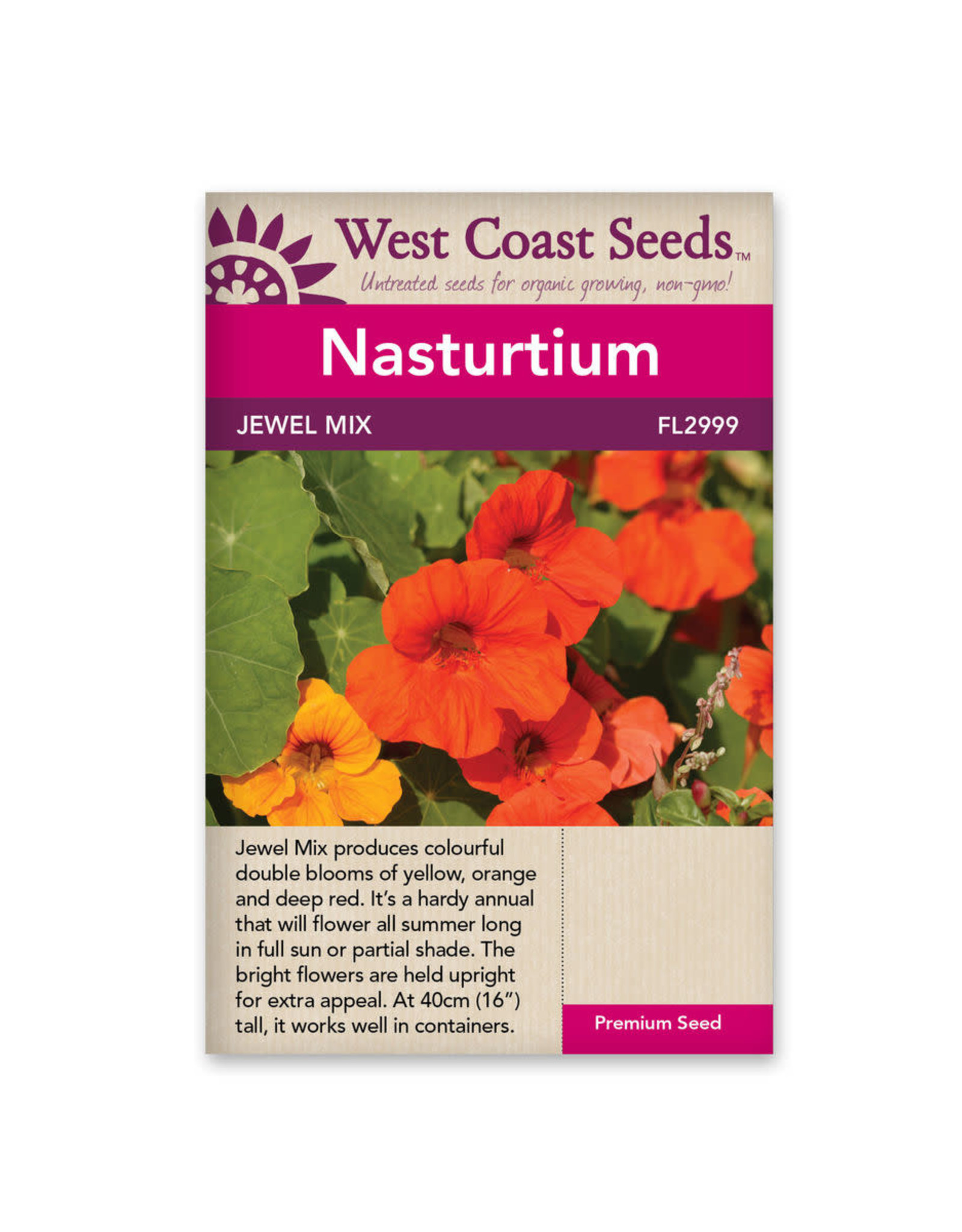 West Coast Seeds Nasturtium  - Jewel Mix