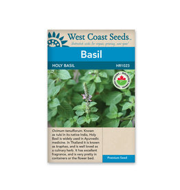 West Coast Seeds Basil Holy Basil Organic Certified