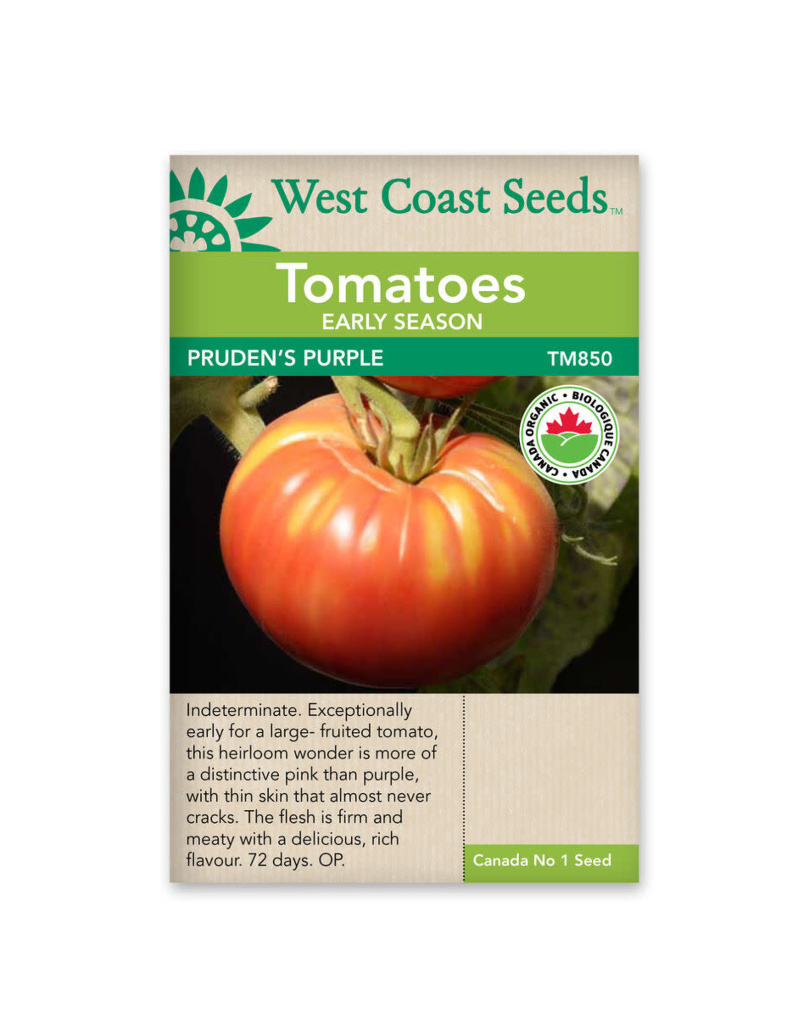 West Coast Seeds Tomato - Pruden's Purple Certified Organic