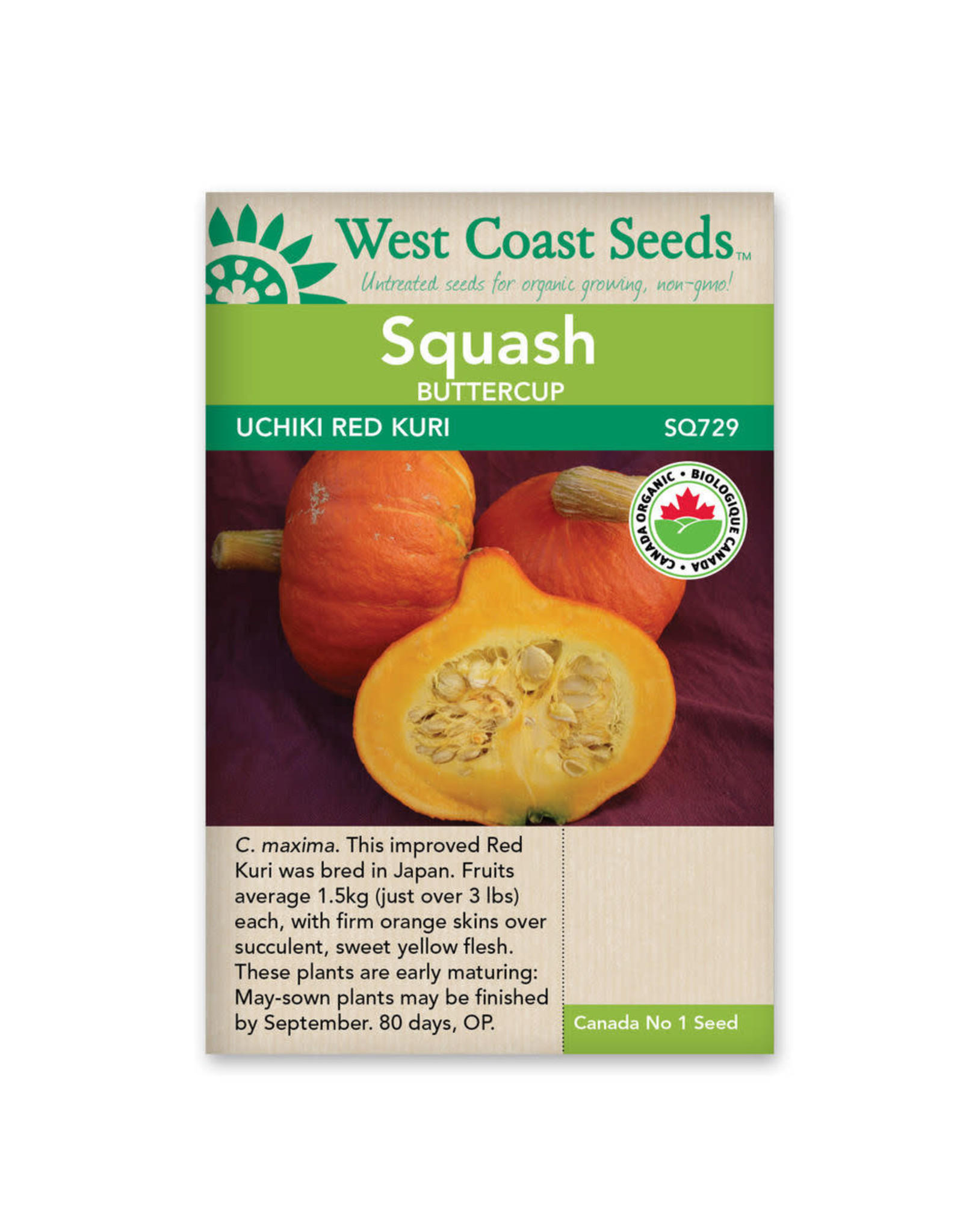West Coast Seeds Uchiki Red Kuri Certified Organic