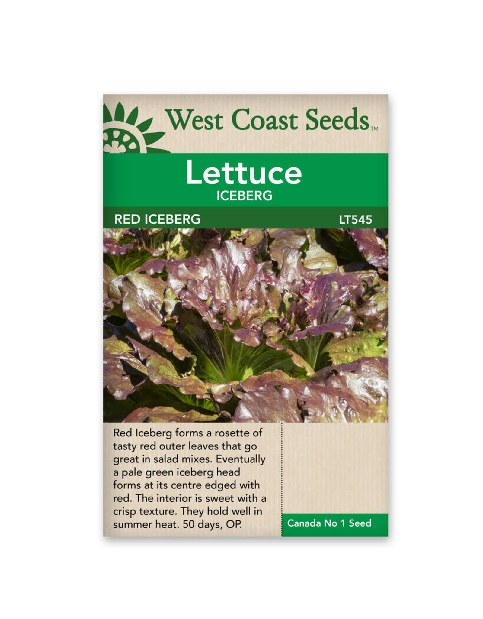 West Coast Seeds Lettuce - Red Iceberg