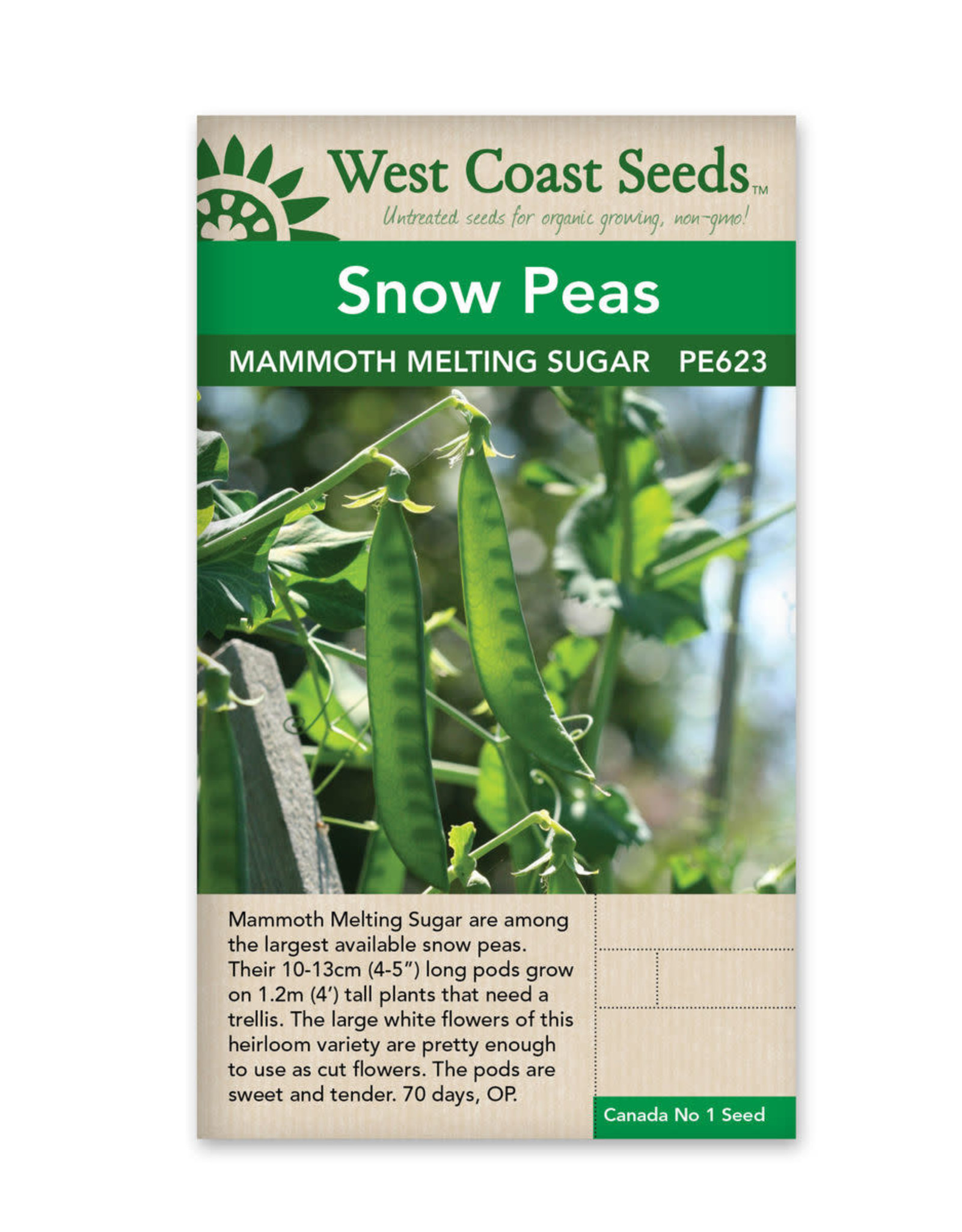 West Coast Seeds Snow Peas Mammoth Melting Sugar