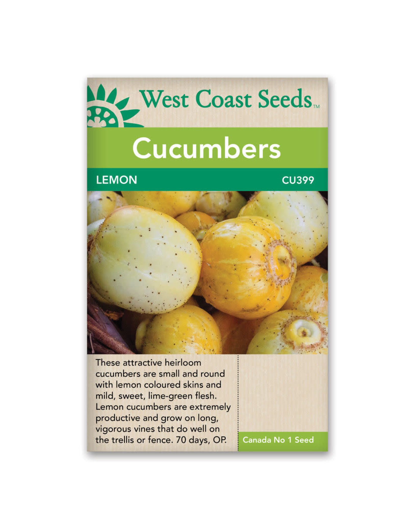 West Coast Seeds Cucumbers - Lemon Cucumber