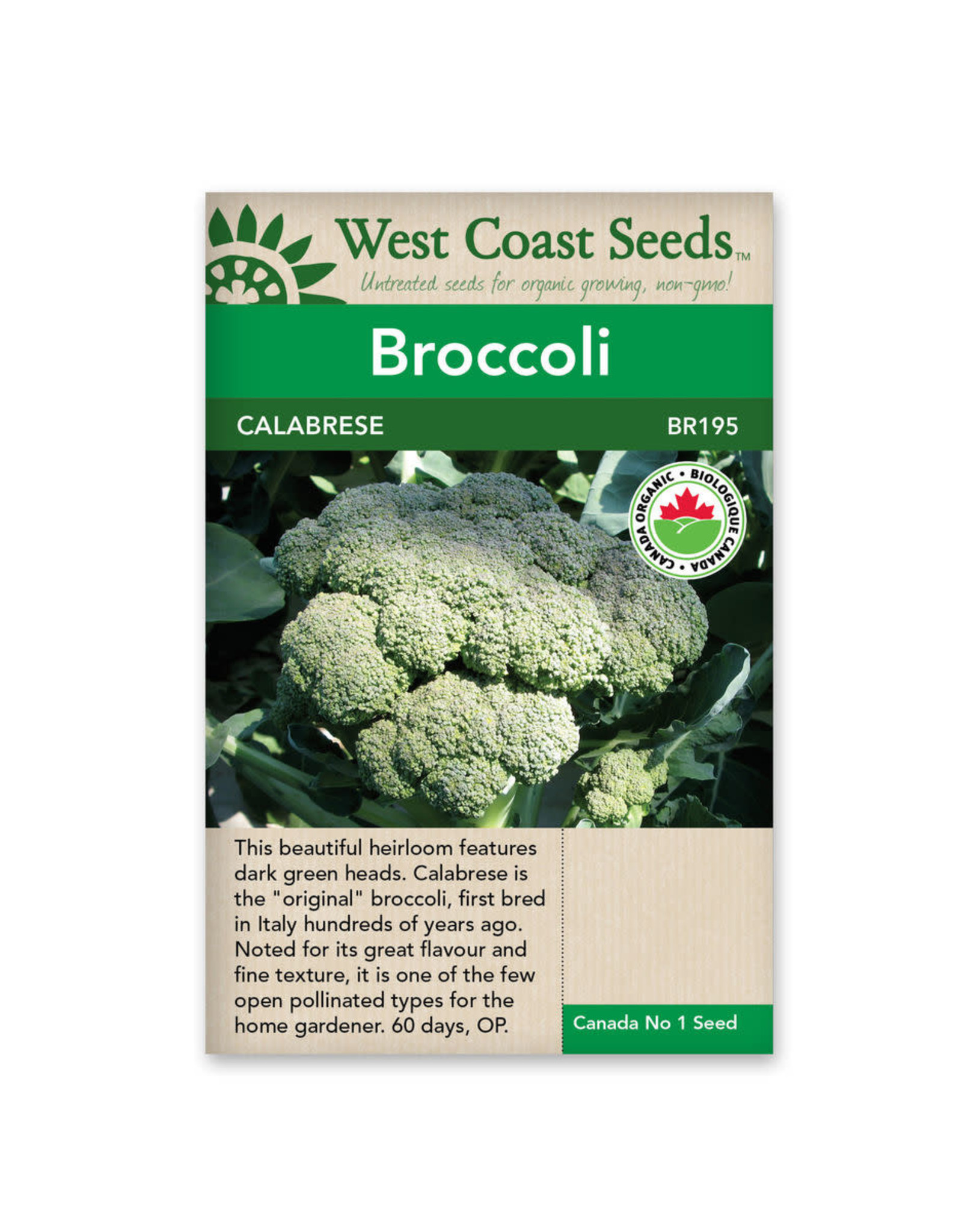 West Coast Seeds Calabrese Certified Organic