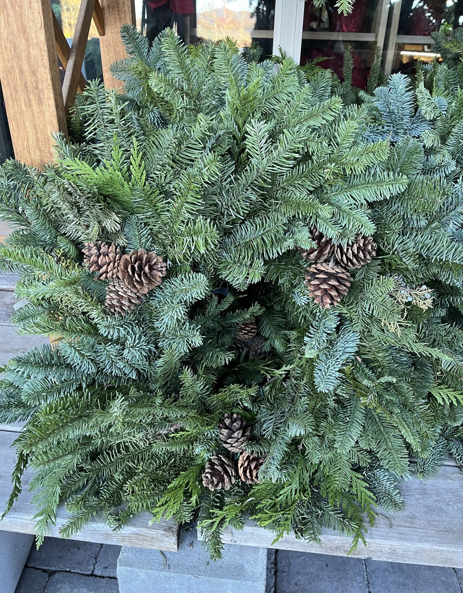 Mixed Greens Wreath 24 inch