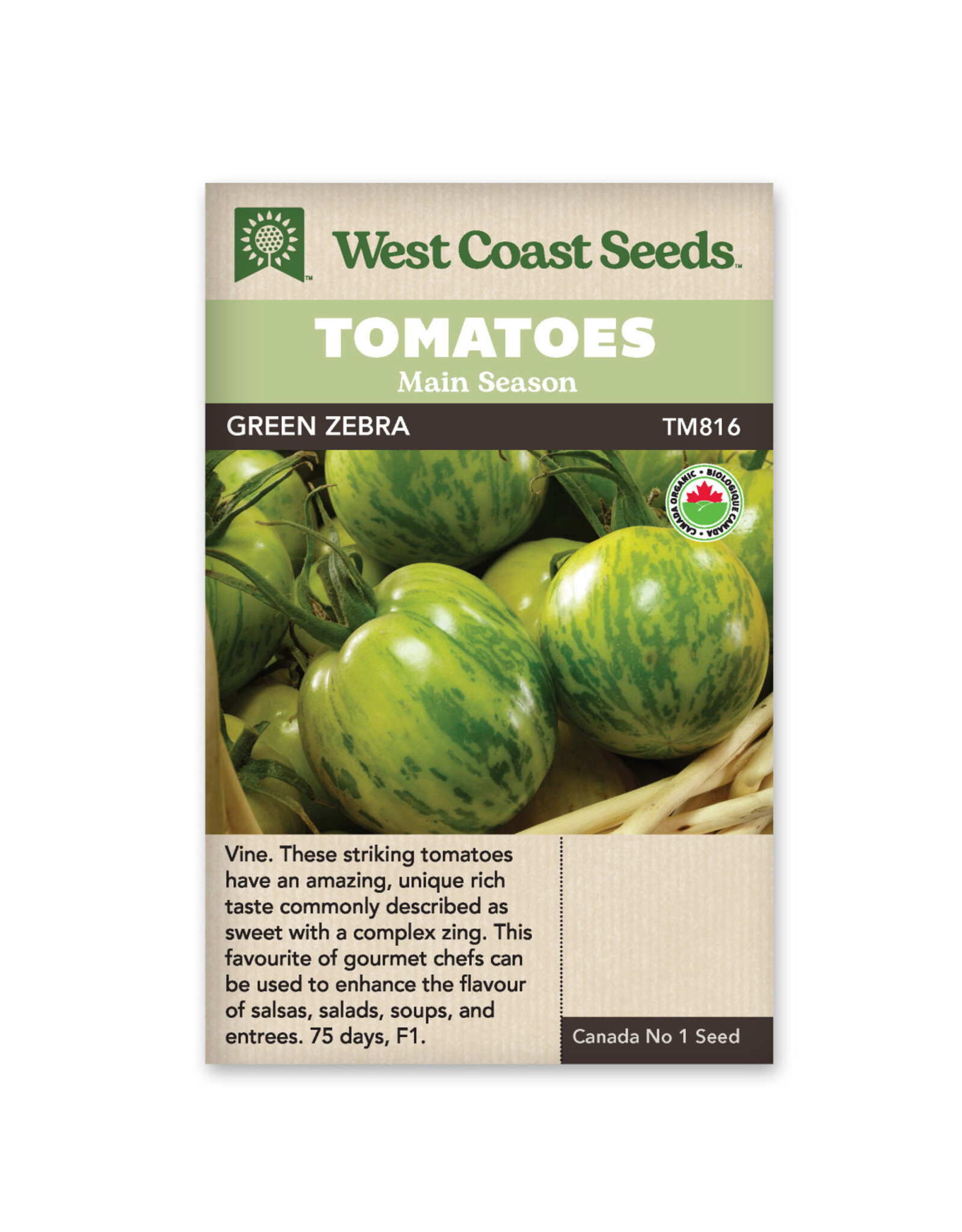 West Coast Seeds Green Zebra Organic Certified