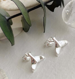 Moby Whale Tale Stud Earring Sterling Silver