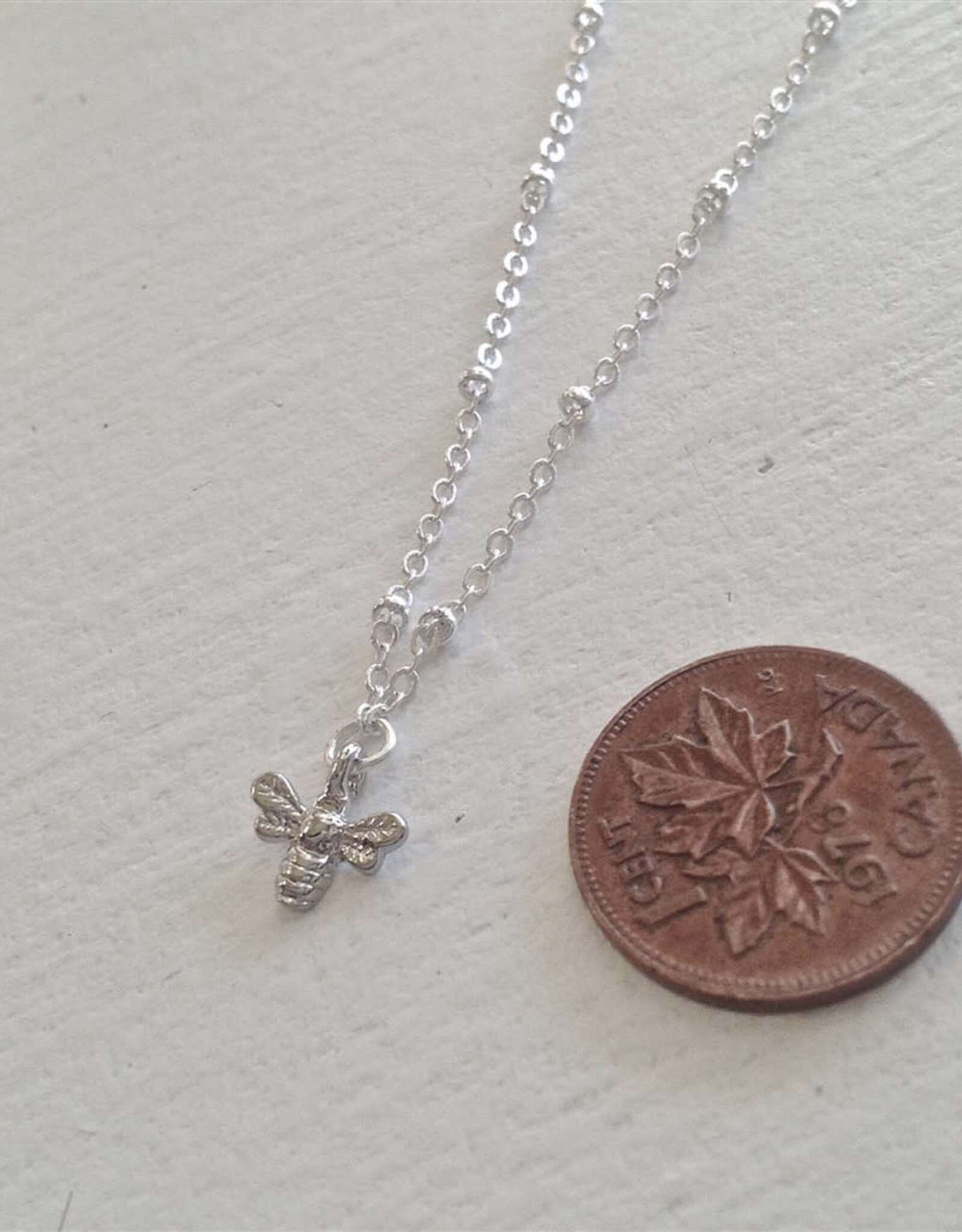 Wildflowers Tiny Bee Charm Necklace
