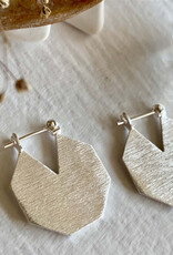 Taloke Sterling Silver Hexagon Earrings