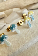Agaric Porcelain Mushroom Stud Earrings