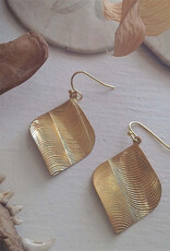 Eve Ensler Modernist Raw Brass Drop Earrings