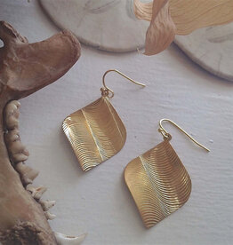 Eve Ensler Modernist Raw Brass Drop Earrings