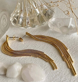 Sentinel Cascading Multi-Chain Drop Stud Earrings