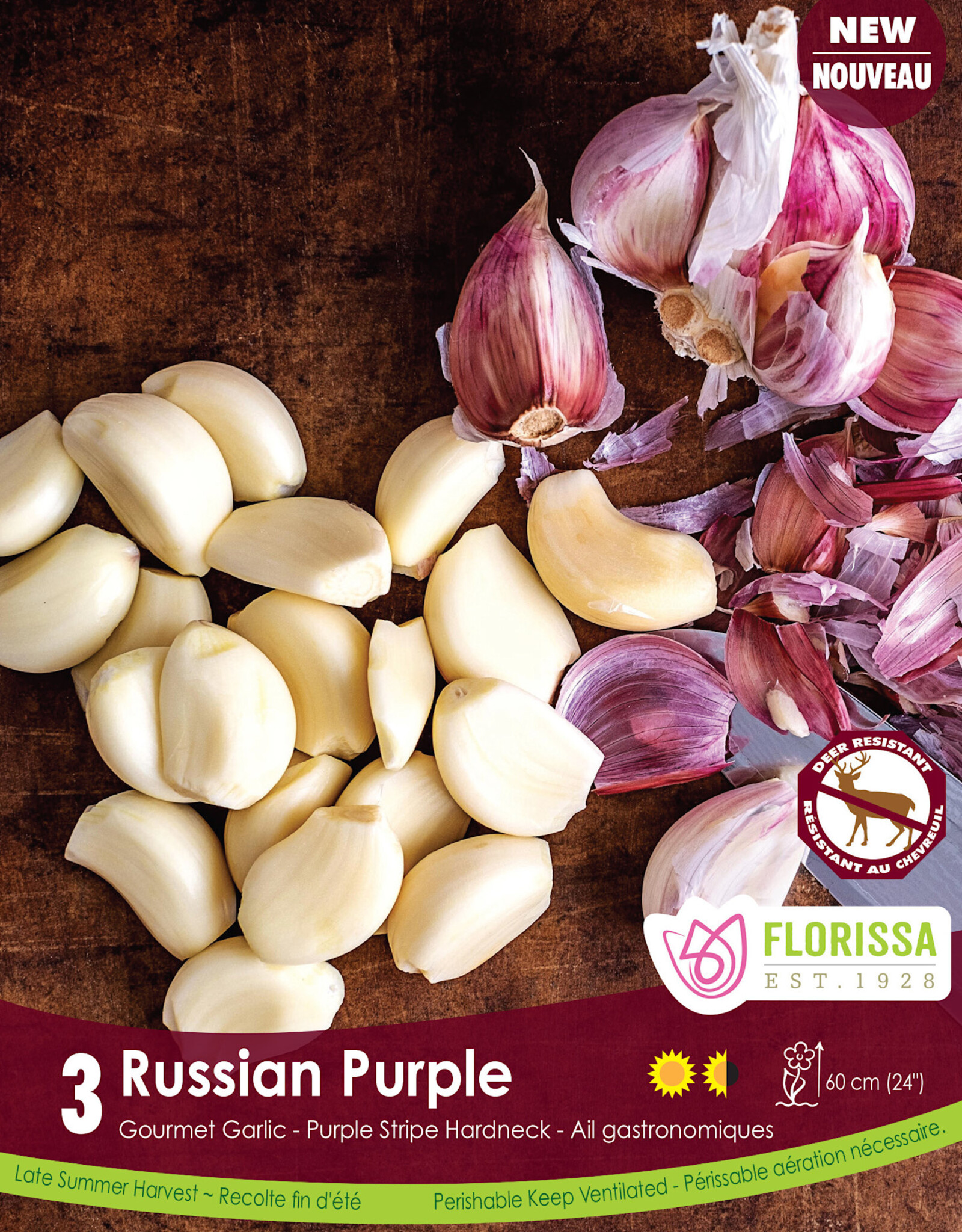 Garlic - Hardneck - Per Bulb - Russian Purple