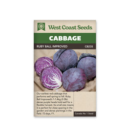 West Coast Seeds Cabbage - Ruby Ball Improved F1