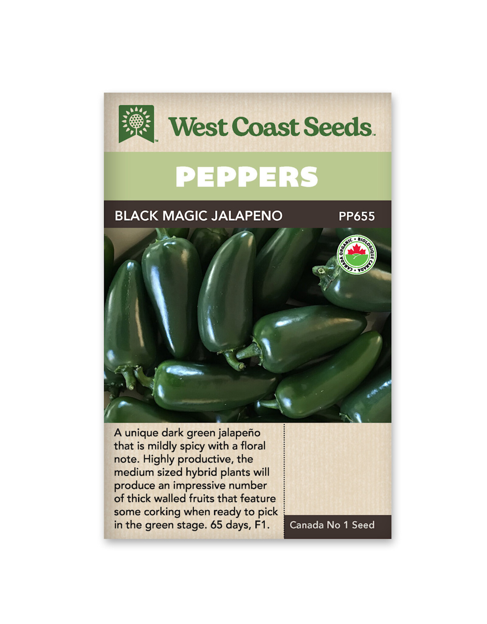 West Coast Seeds Peppers - Black Magic Jalapeno F1 Certified Organic