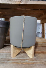 5 inch Grey  Planter w/ Stand