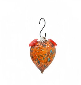 Glass Humming Bird Feeder - Heart