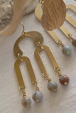 Matisse Raw Brass Earrings with Sea Sediment Jasper