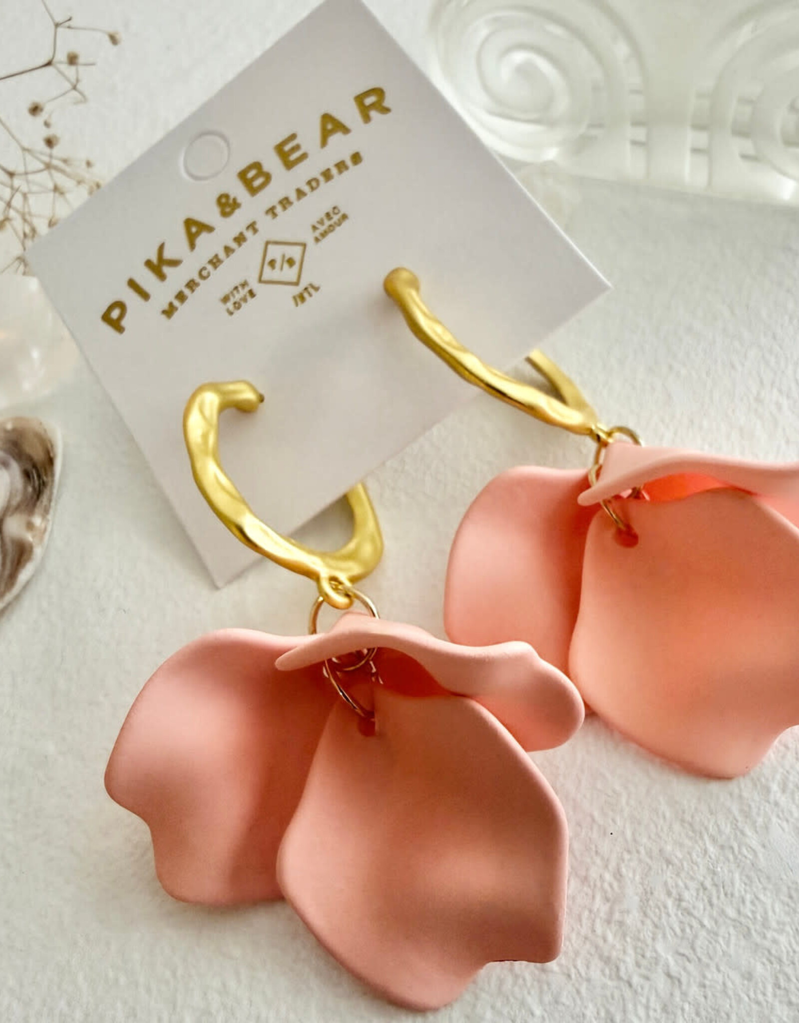 Aurelia Rose Petal Drop Earrings