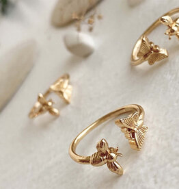 Buddie Adjustable Butterfly & Bee Ring