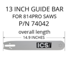 ICS P/N 74042 - 3/8" Pitch 13 Inch Guide Bar